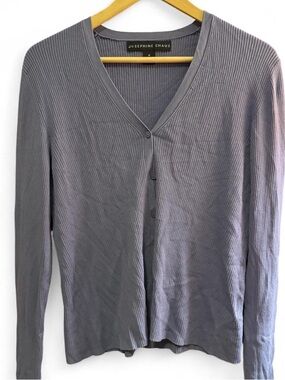 Josephine Chaus Women’s Lavender Ribbed V-Neck Cardigan